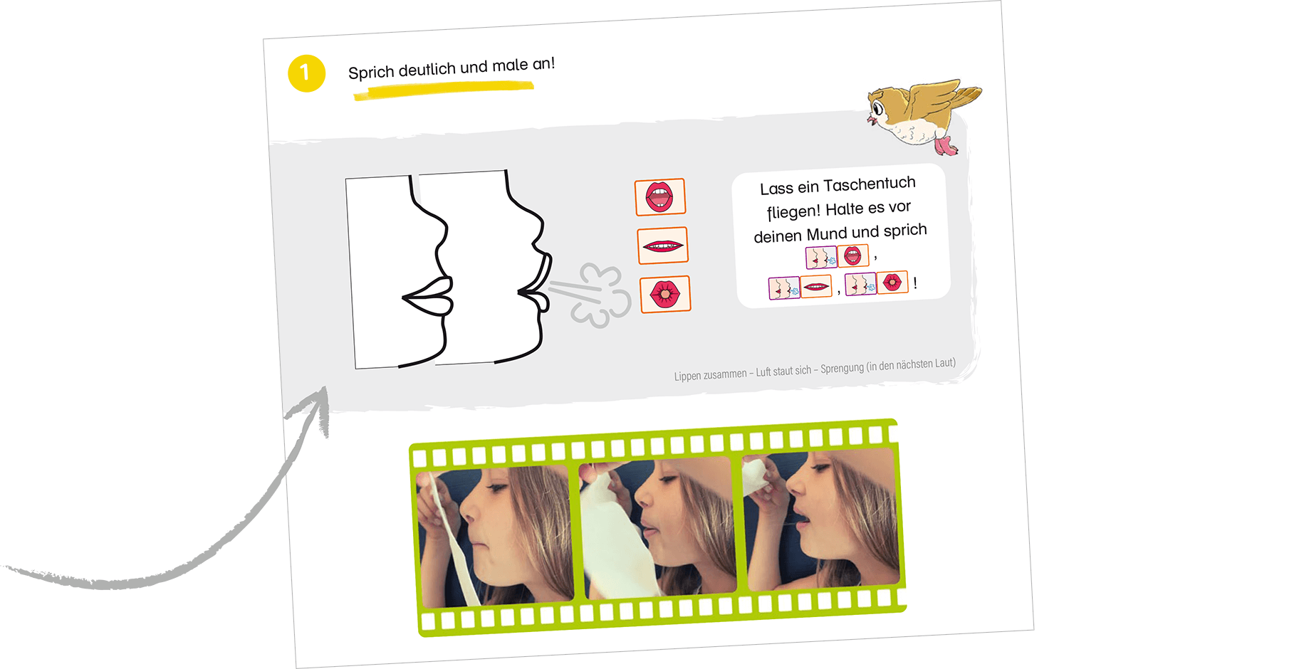 Mundbilder festigen die Verbindung zwischen Laut und Buchstaben