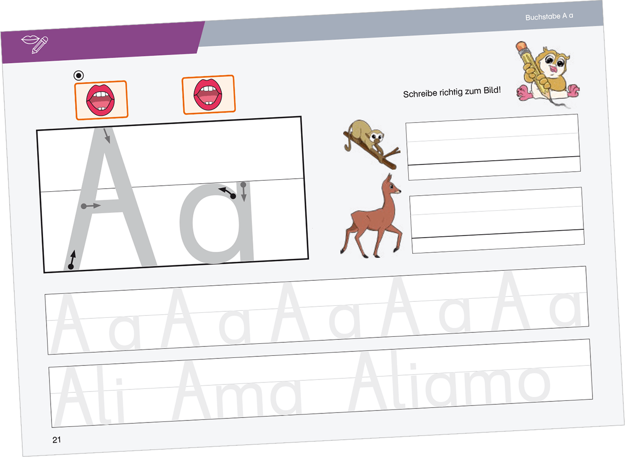 Das Nachspurtraining schult die Merkfähigkeit sowie die Wahrnehmung von Rechtschreibbesonderheiten.