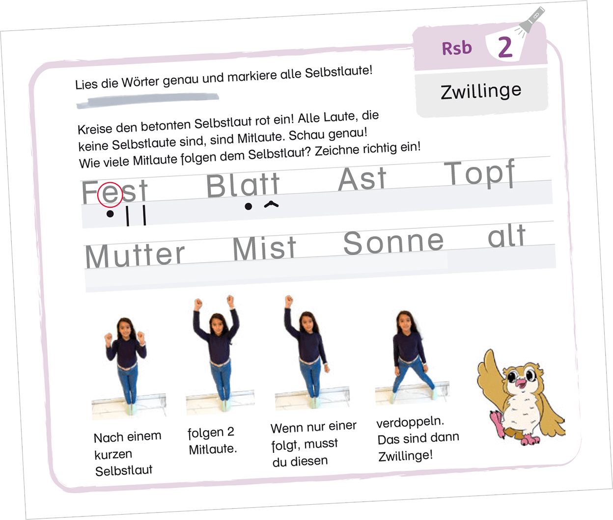 Abweichungen vom lautgetreuen Schreiben werden mithilfe der 8 Rechtschreibbesonderheiten erkannt und kommentiert.